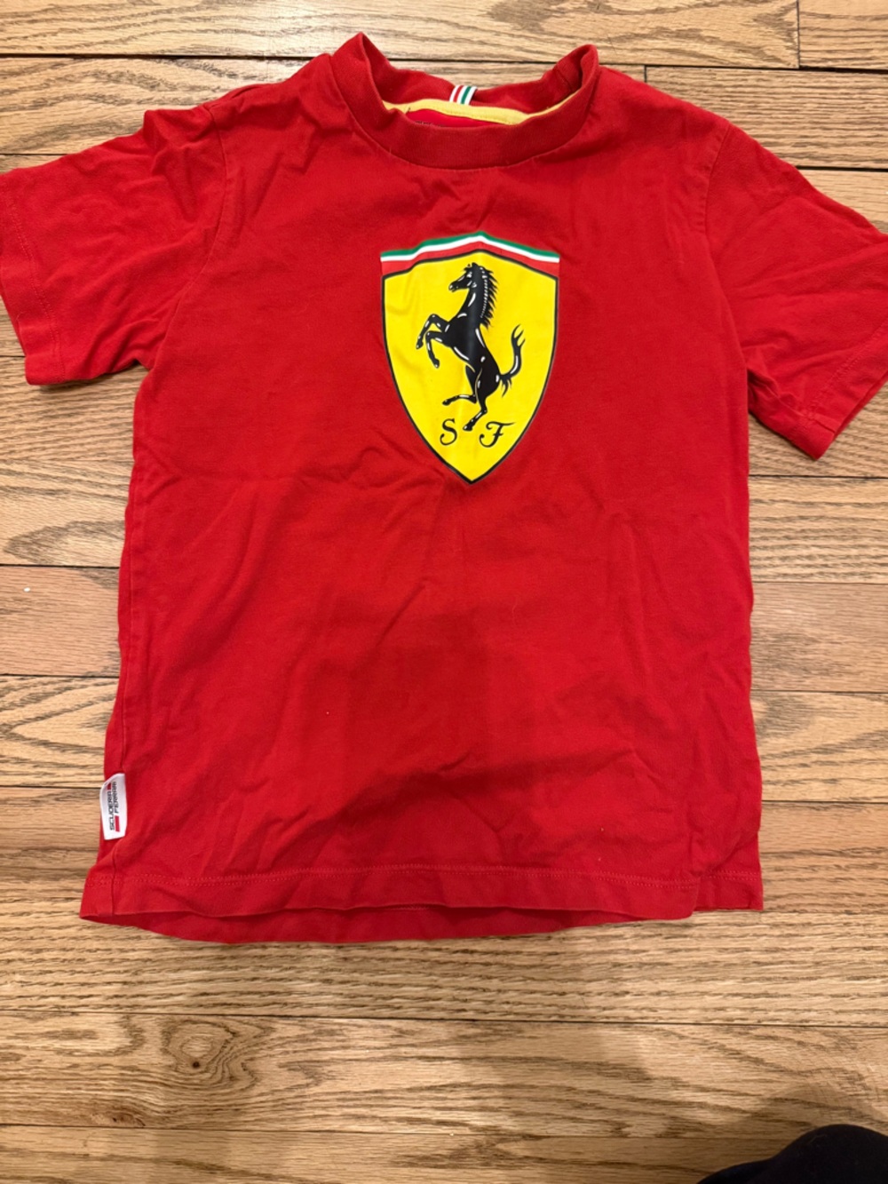 Scuderia Ferrari Red Tee with Yellow Shield Emblem